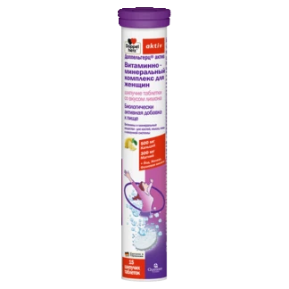 Illustration of the product packaging Doppelherz aktiv Витаминно-минеральный комплекс для женщин front view